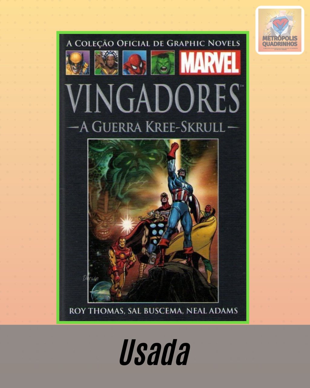 A Coleção Oficial de Graphic Novels Marvel  : Clássicos Volume XX - Vingadores : A Guerra Kree Skrull ( Capa Dura ) Editora Salvat