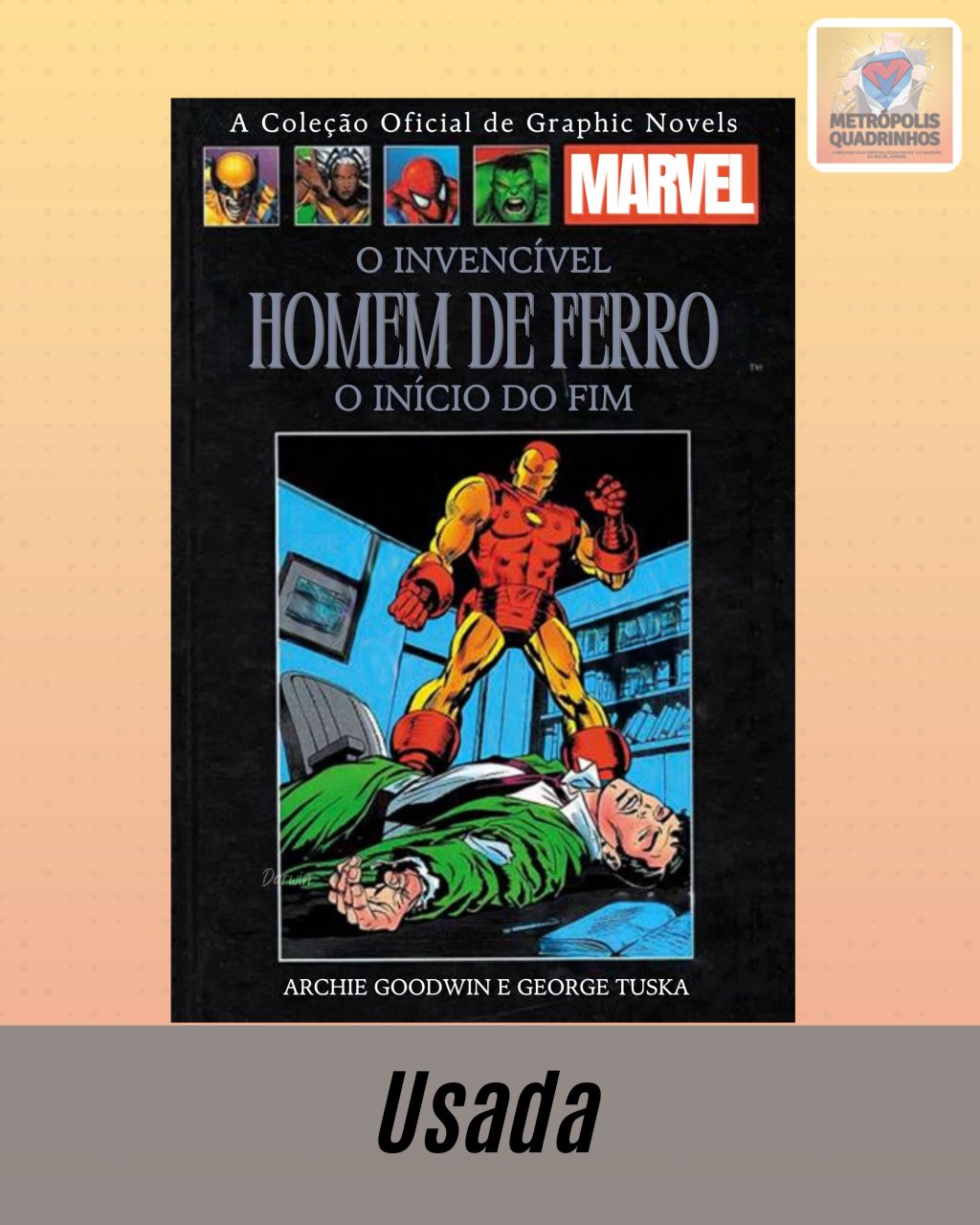 A Coleção Oficial de Graphic Novels Marvel - Clássicos XVII O Invencível Homem de Ferro: O Início do Fim ( Capa Dura ) Editora Salvat