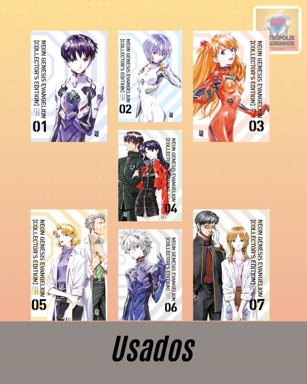 Neon Genesis Evangelion Collector s Edition Volumes 1 ao 7 ( Y. Sadamoto & H. Anno ) - Editora JBC