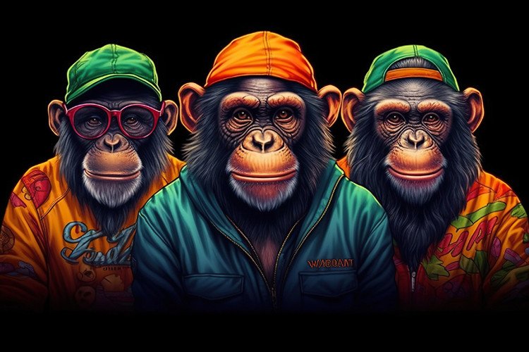 Chimpanzes Boné e Roupa