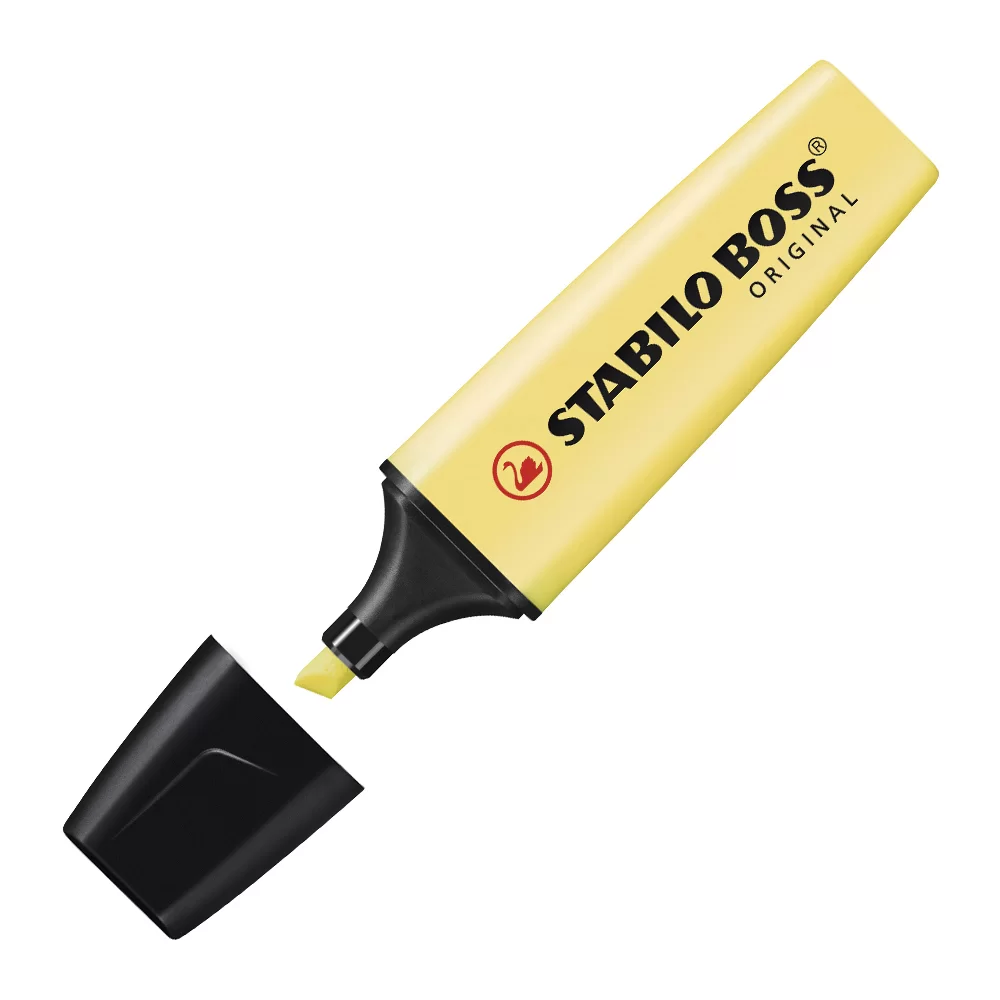 Pincel Marca texto Boss amarelo pastel, Stabilo
