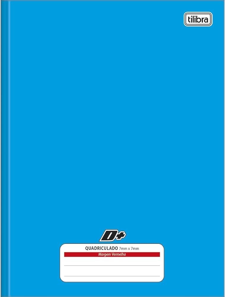 Caderno Quadriculado 7x7 mm Brochura Capa Dura D+ Azul 96 Folhas