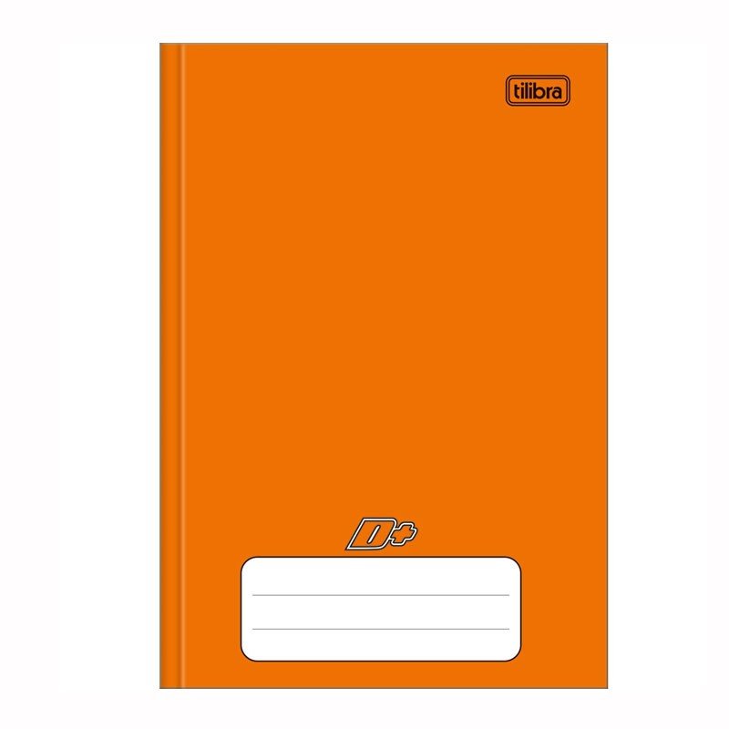Caderno brochura capa dura 1/4 96 folhas D Mais - Laranja