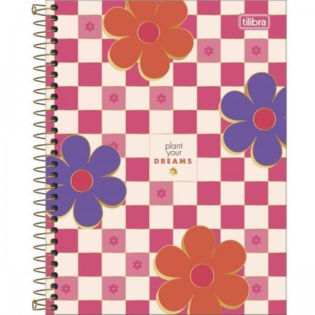 CADERNO ESPIRAL CAPA DURA COLEGIAL 1 MATÉRIA CHECK POP