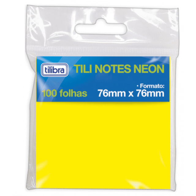 BLOCO TILI NOTES NEON COM 100 FOLHAS