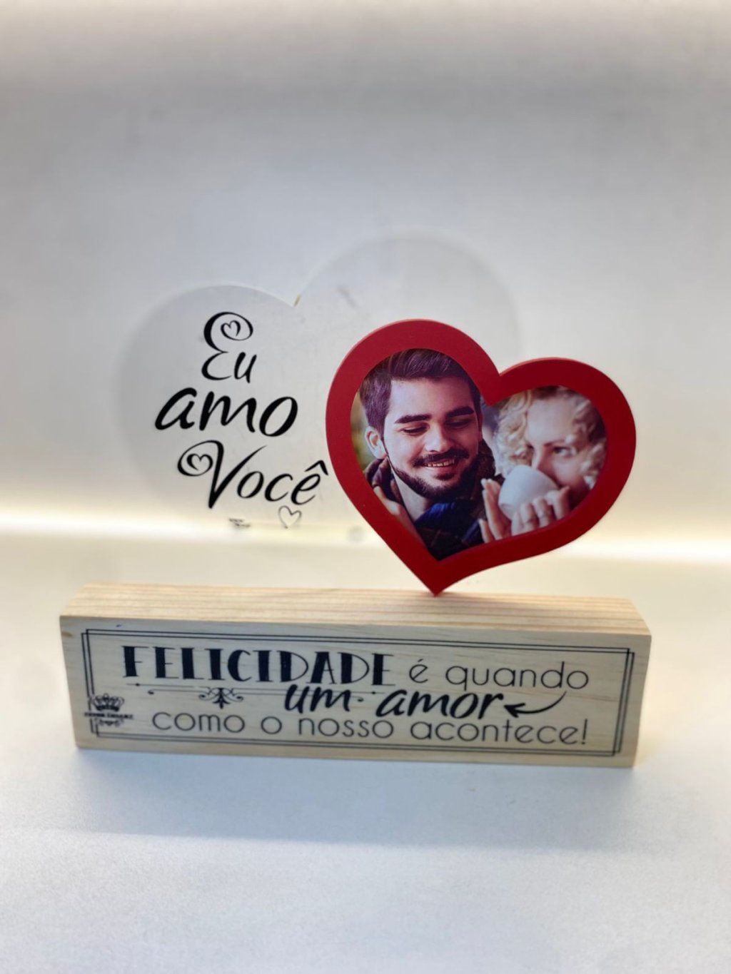 Porta Retrato Coração - Eu Amo Você -