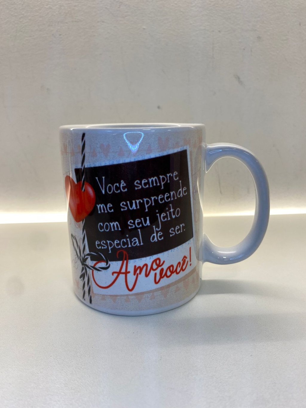 Caneca em Porcelana Personalizada -Amo Você -