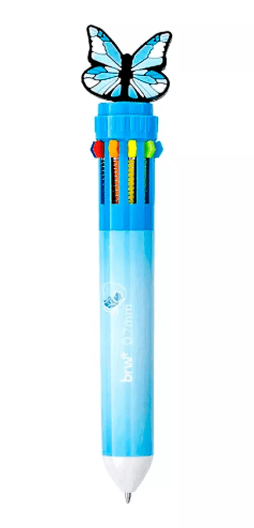 Caneta Borboleta 10 Cores 