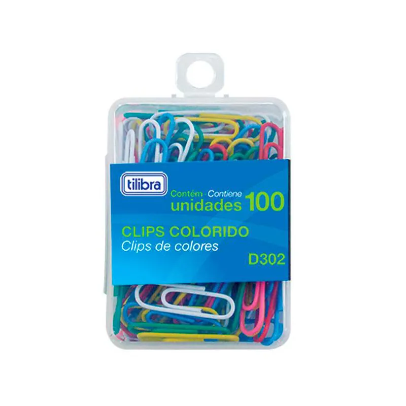 Clips Colorido 2/0 com 100 unidades 