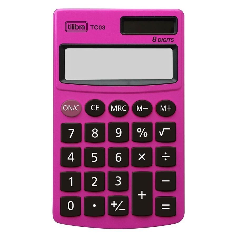Calculadora Eletrônica de Bolsa Rosa 