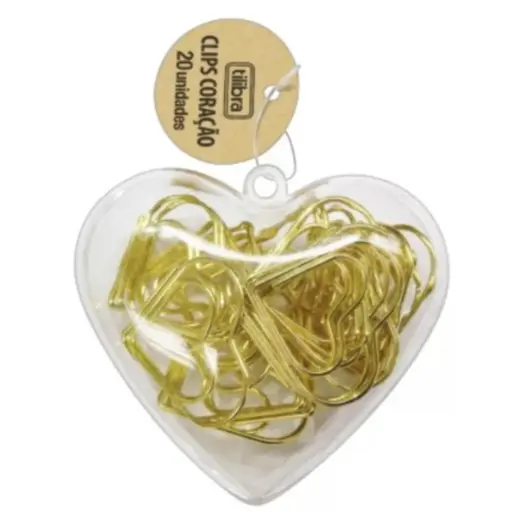 Clips Formato Coração Dourado