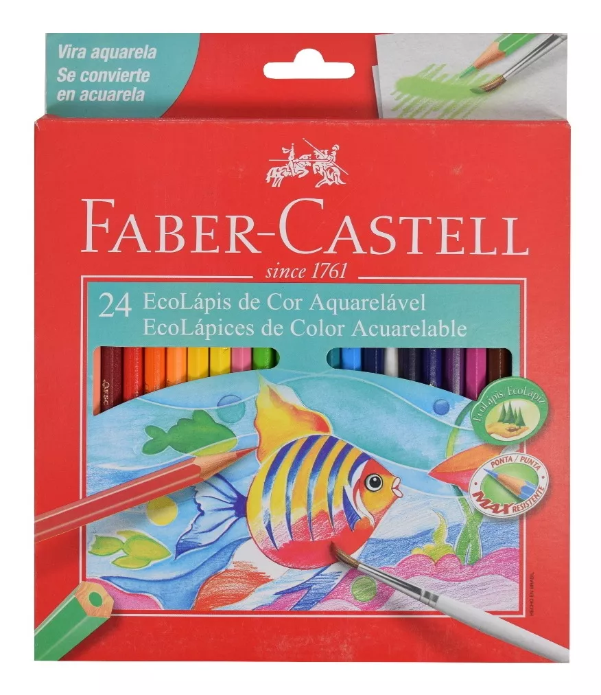 Lápis de Cor EcoLápis Aquarelável 24 Cores 
