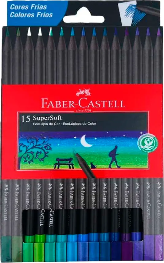 Lápis de Cor 15 Cores Frias Super Soft