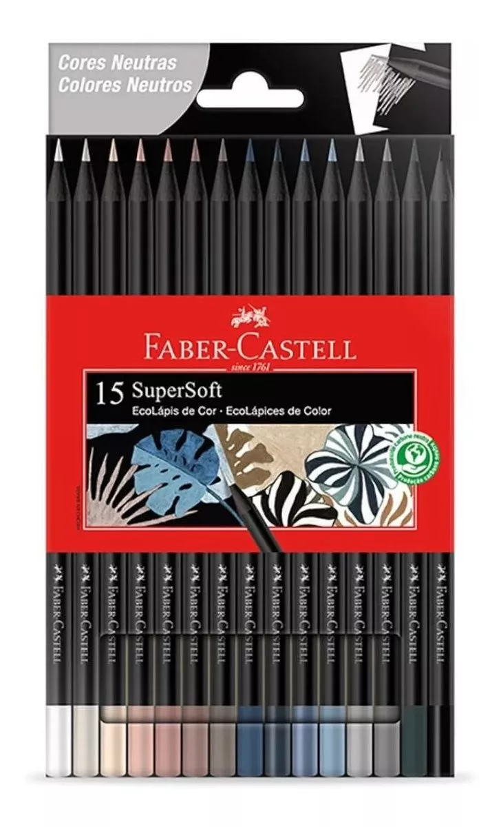 Lápis de Cor 15 Cores Neutras Super Soft
