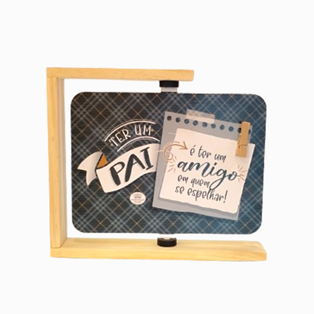 Porta retrato duplo - Ter um pai é ter um amigo - Zenir Disarz