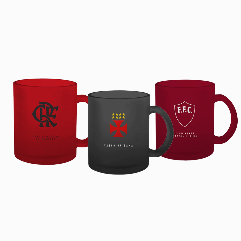 Caneca de vidro Vasco, Flamengo ou Fluminense - BrasFoot 