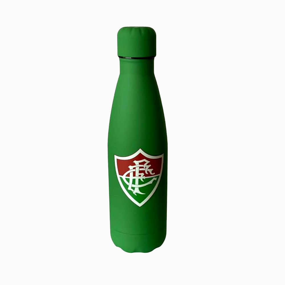 Garrafa térmica metálica emborrachada Fluminense - BrasFoot 