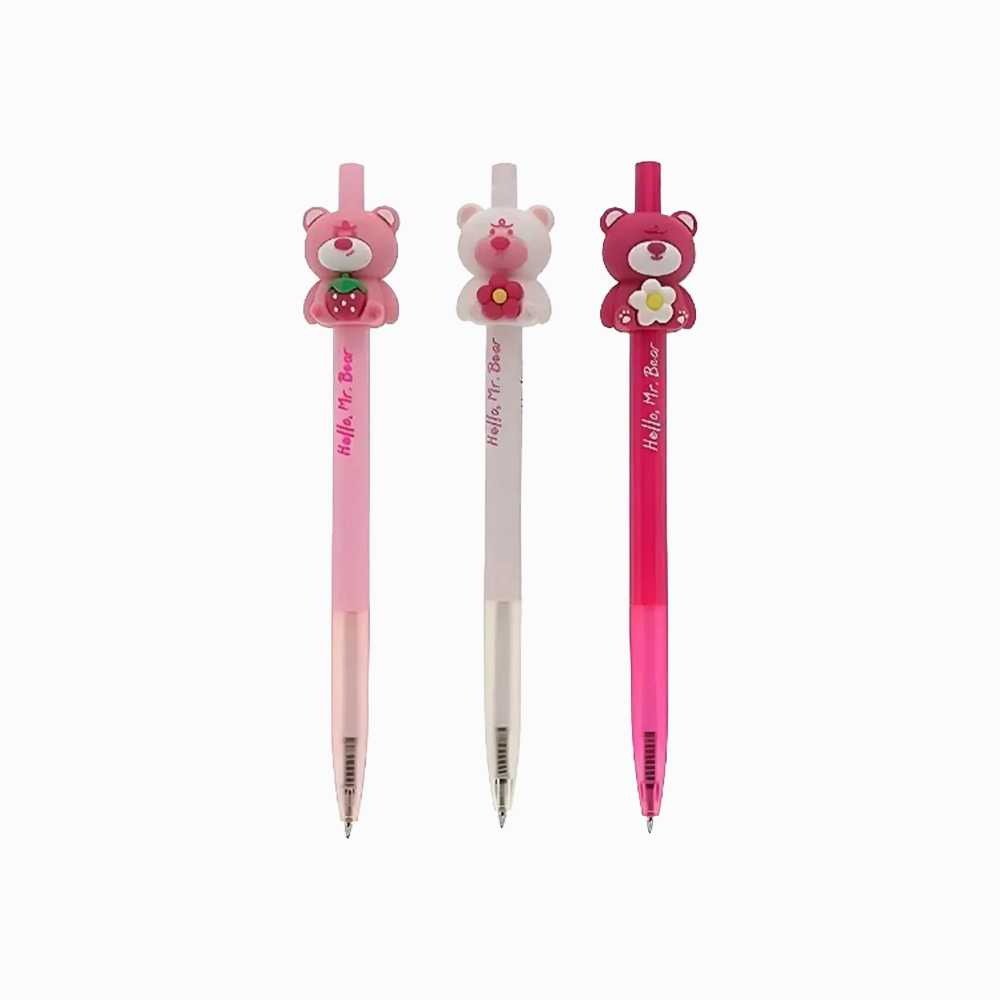 Caneta Retrátil Love Ursinho - 0,7 preta - Molin