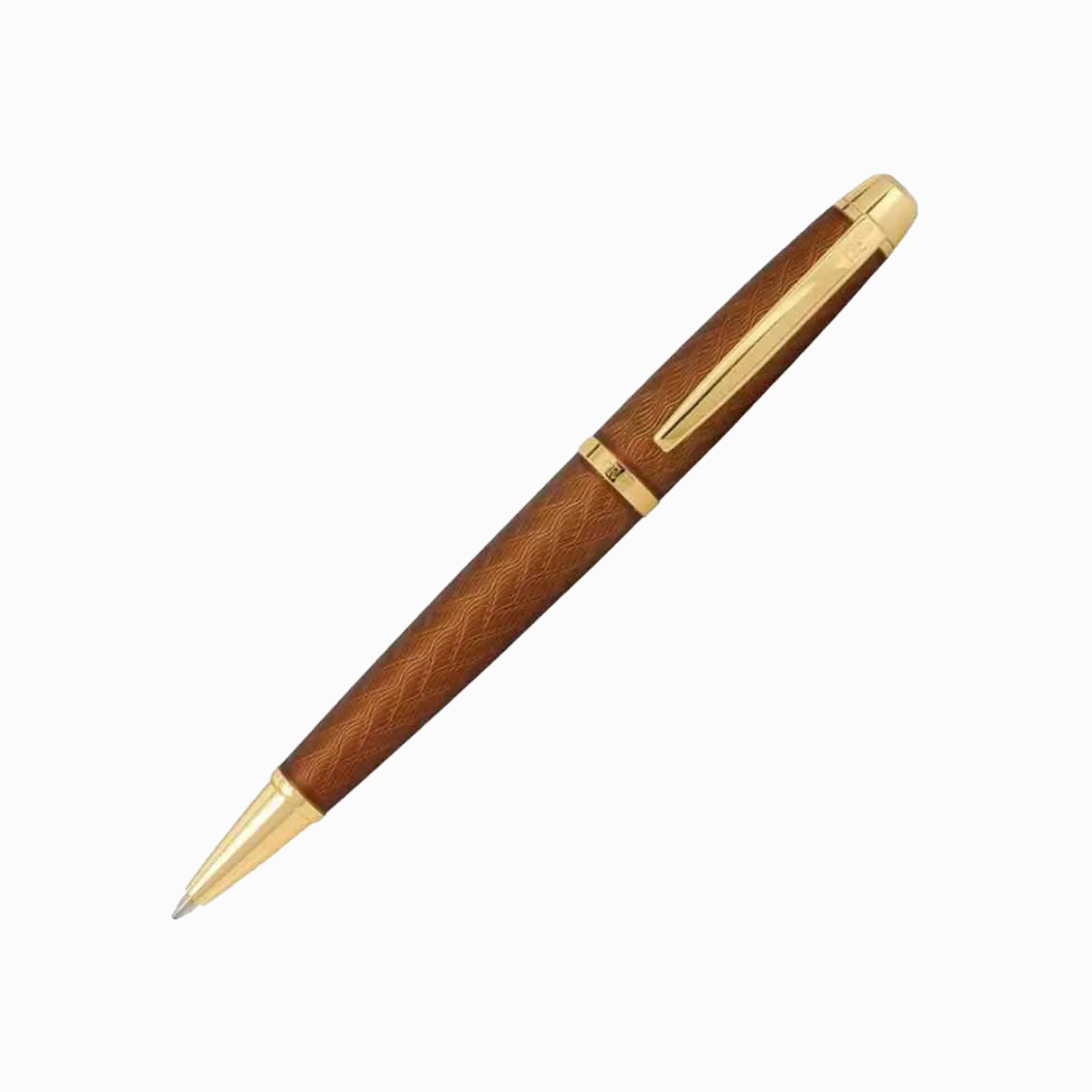 Caneta Esferográfica - Marrom com Dourado - Crown