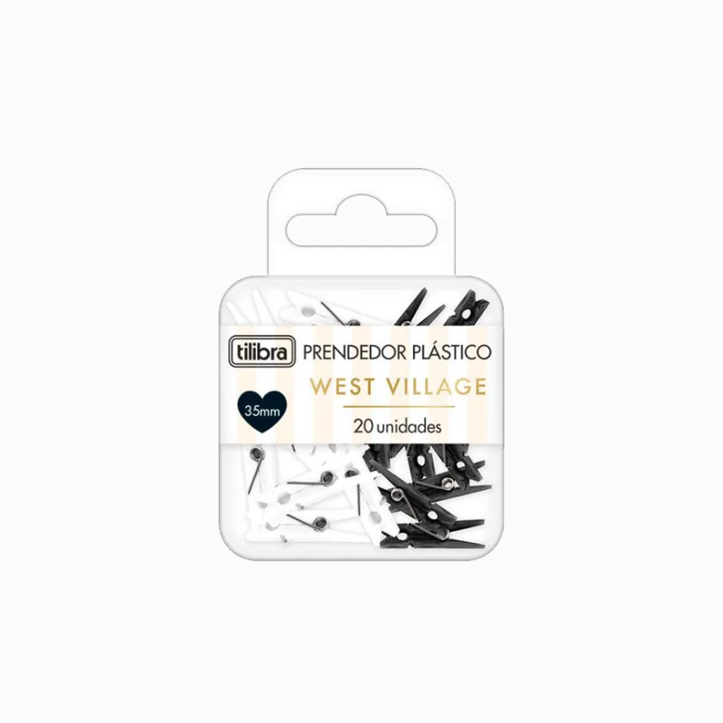 Prendedor Plástico - West Village -  20 unidades - Tilibra
