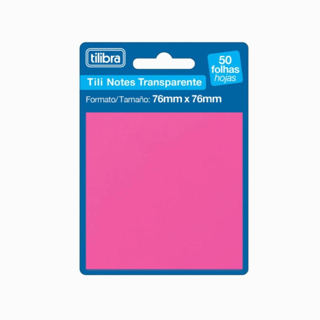 Post It - Transparente Rosa - Tilibra