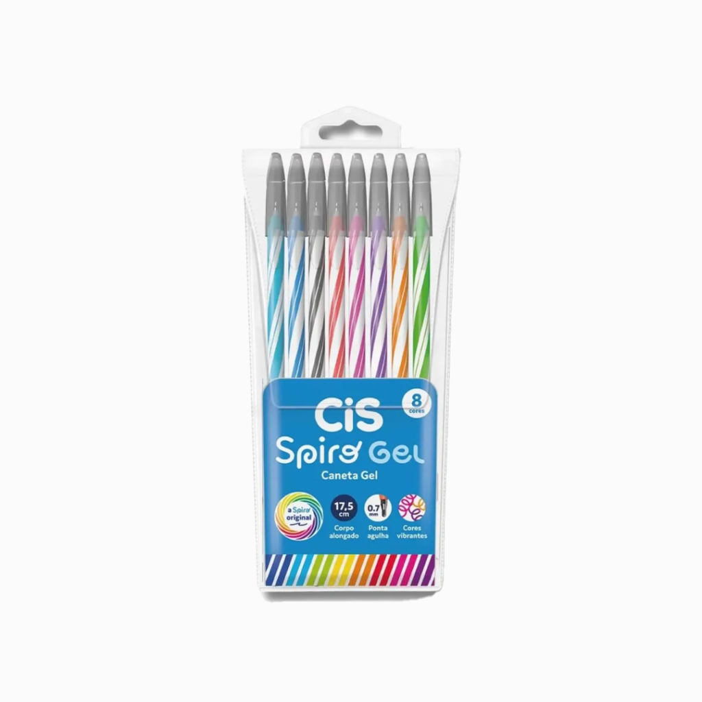 Caneta em Gel - Spiro - 8 unidades - Cis