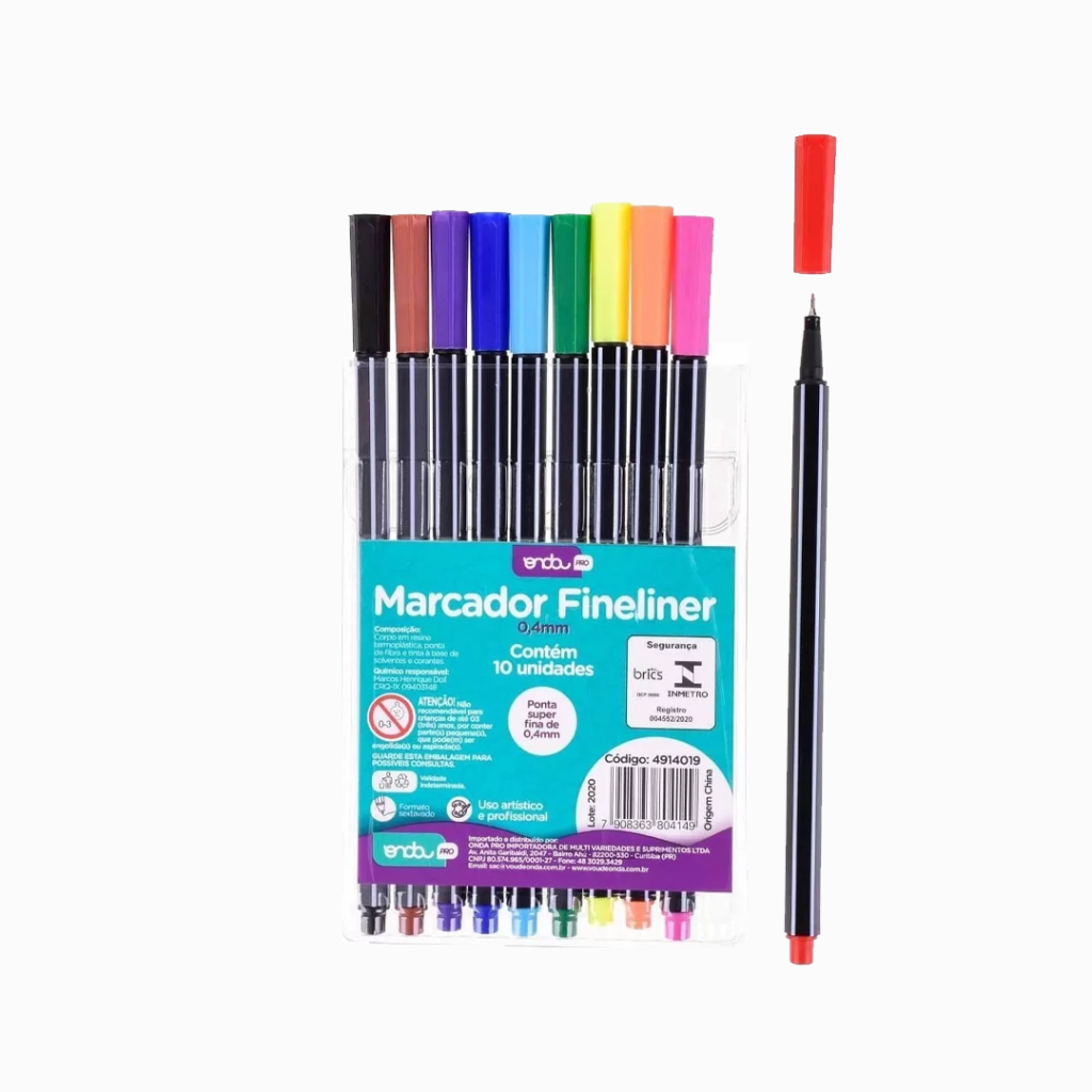 Caneta Marcador Fineliner - 10 unidades - Onda