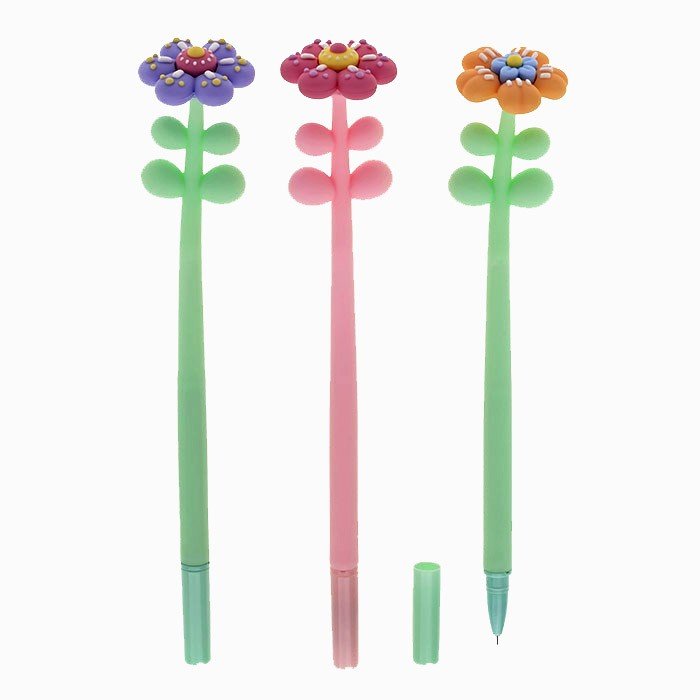 Caneta Retrátil Love Flower Unidade - 0.5mm Preta - Molin 