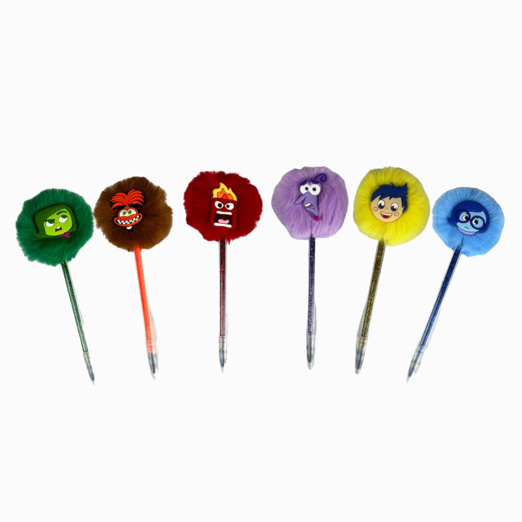 Caneta Gel com Gliter e Pompom - Divertidamente - Neon Color