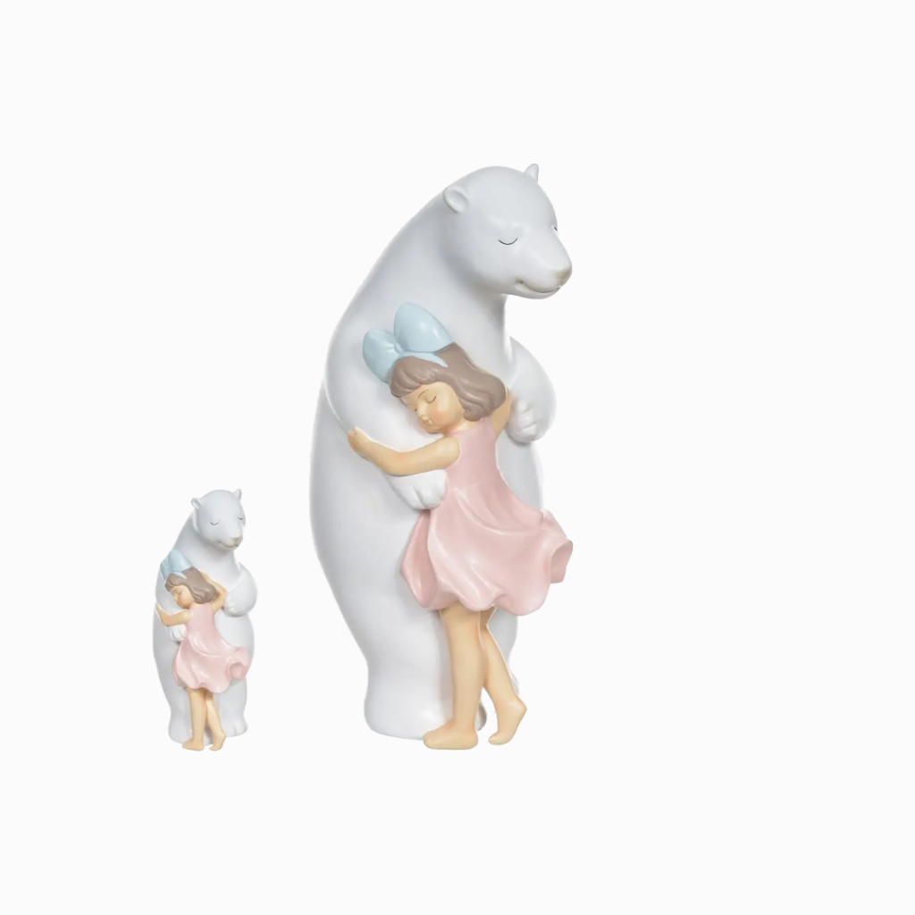 Escultura Abraço do Urso - Poliresina Colorida - Florarte