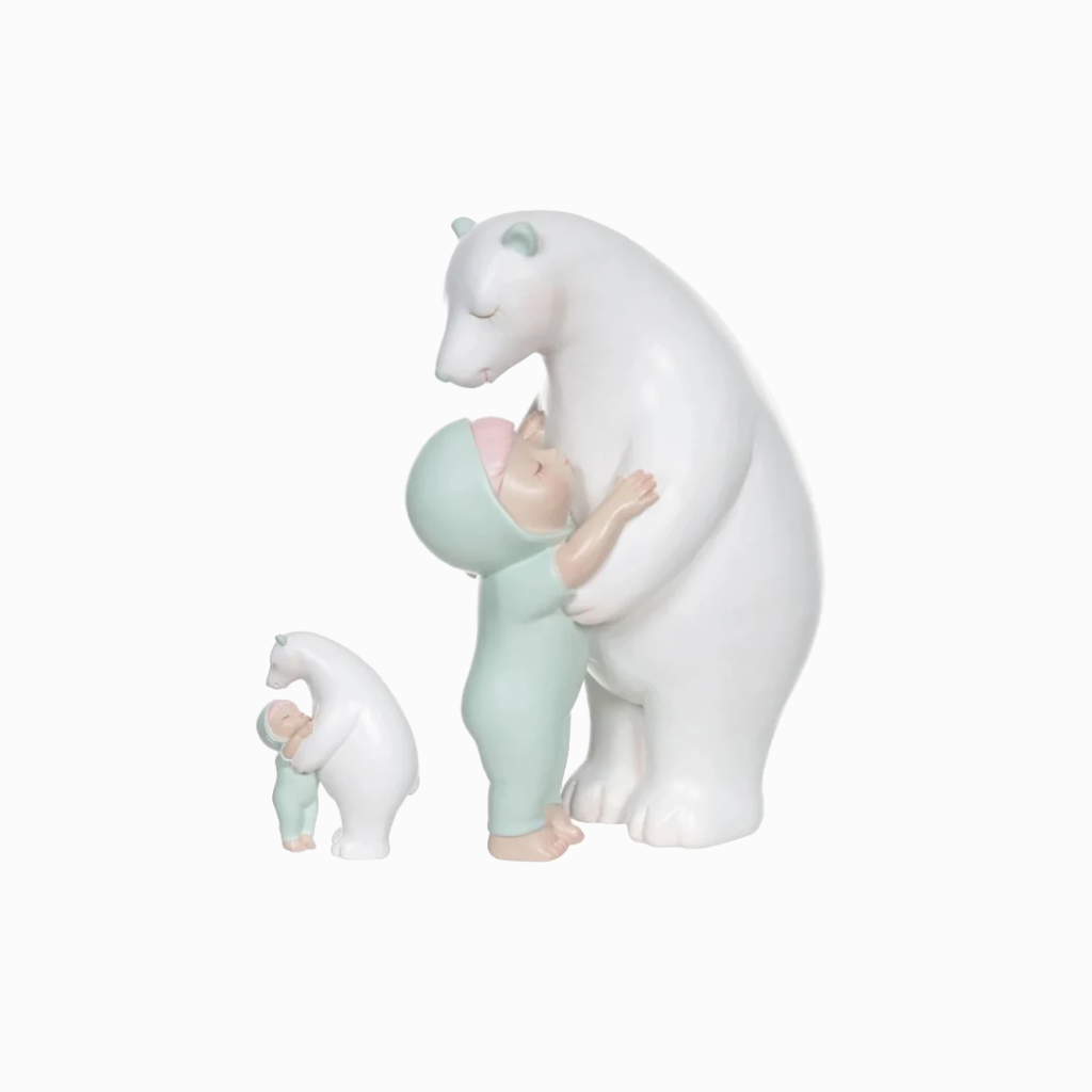 Escultura Menino e o Urso - de Pé - Poliresina - Florarte