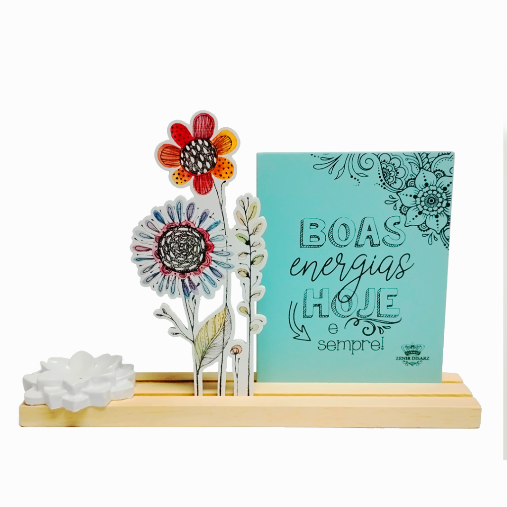 Enfeite de Mesa com Porta Incenso e Aplique - Boas Energias  - Zenir Disarz