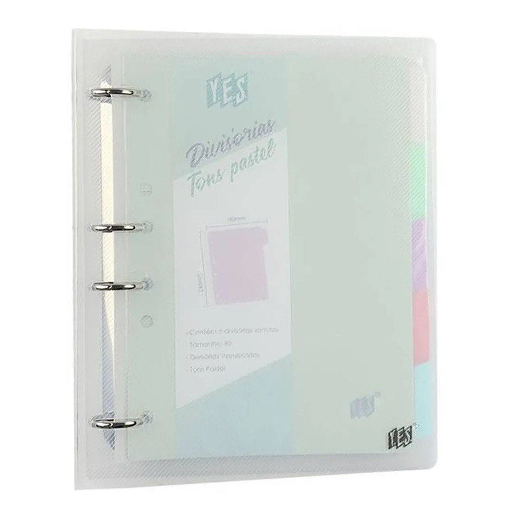 Fichário Argolado - A5 - Transparente - Yes