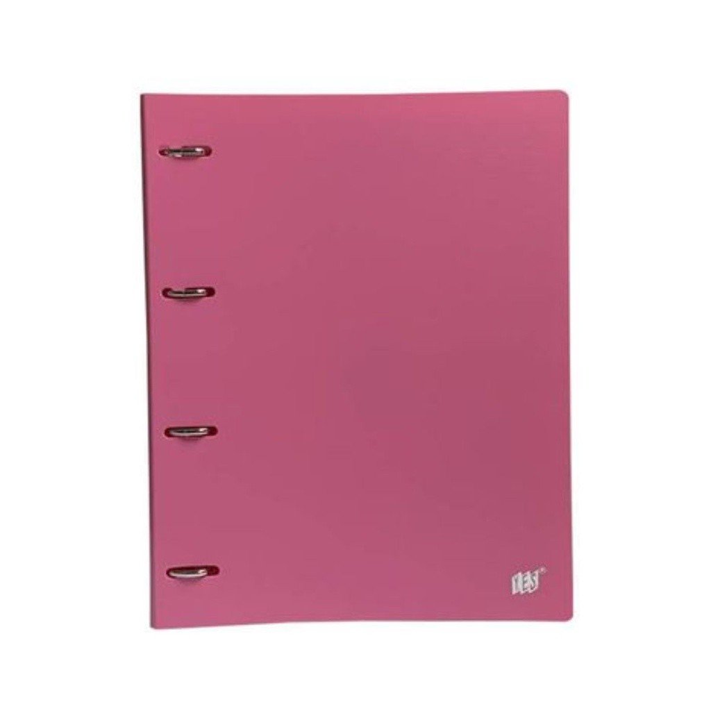 Fichário Argolado com divisórias - A4 - Rosa - Yes