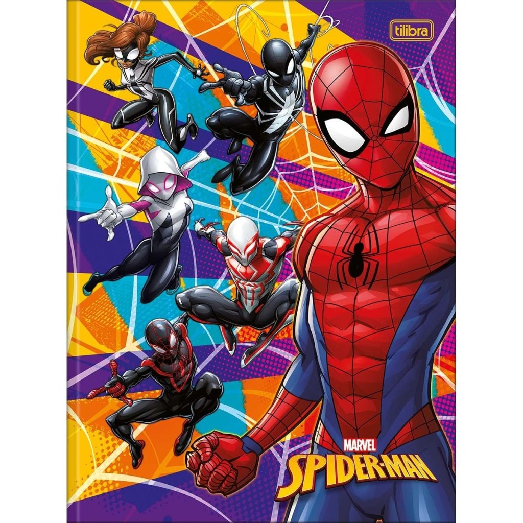 Caderno Brochura - Homem Aranha no Aranhaverso Marvel - 80 folhas capa dura - Tilibra