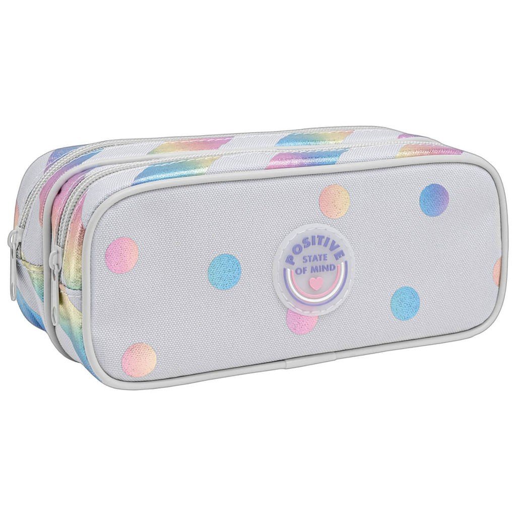 Estojo Poá Metálico Azul Claro - Positive State of Mind - Tilibra Académie