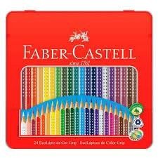 Lápis e Cor - 24 cores - na lata - Faber-Castell