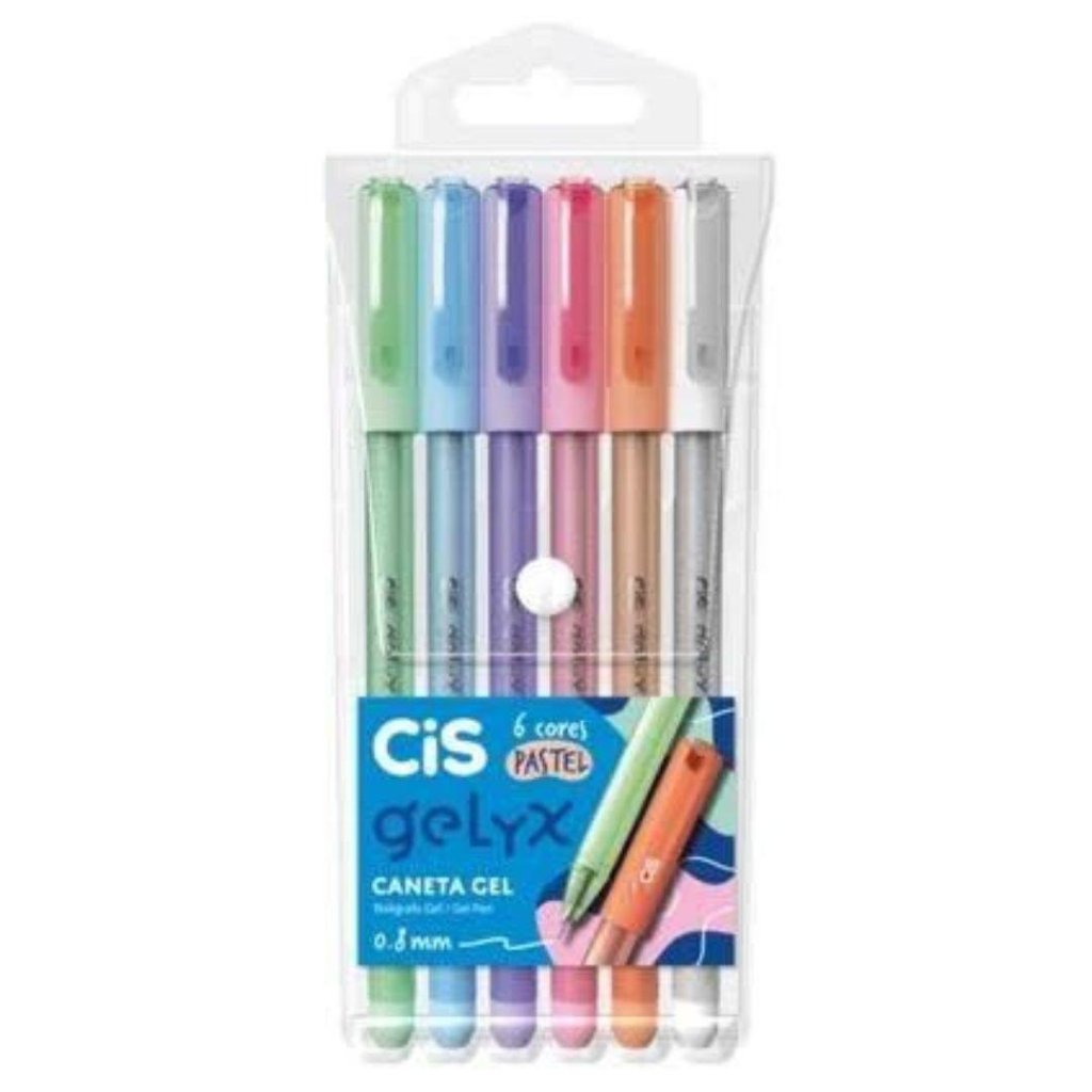 Caneta em Gel - 1.0 - 6 cores - Pastel - CIS