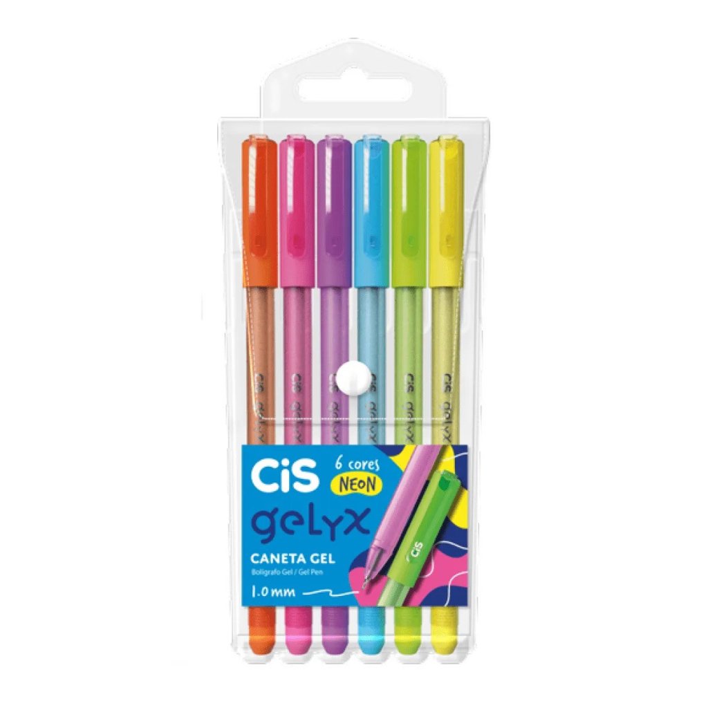 Caneta em Gel - 1.0 - 6 cores - Neon - CIS