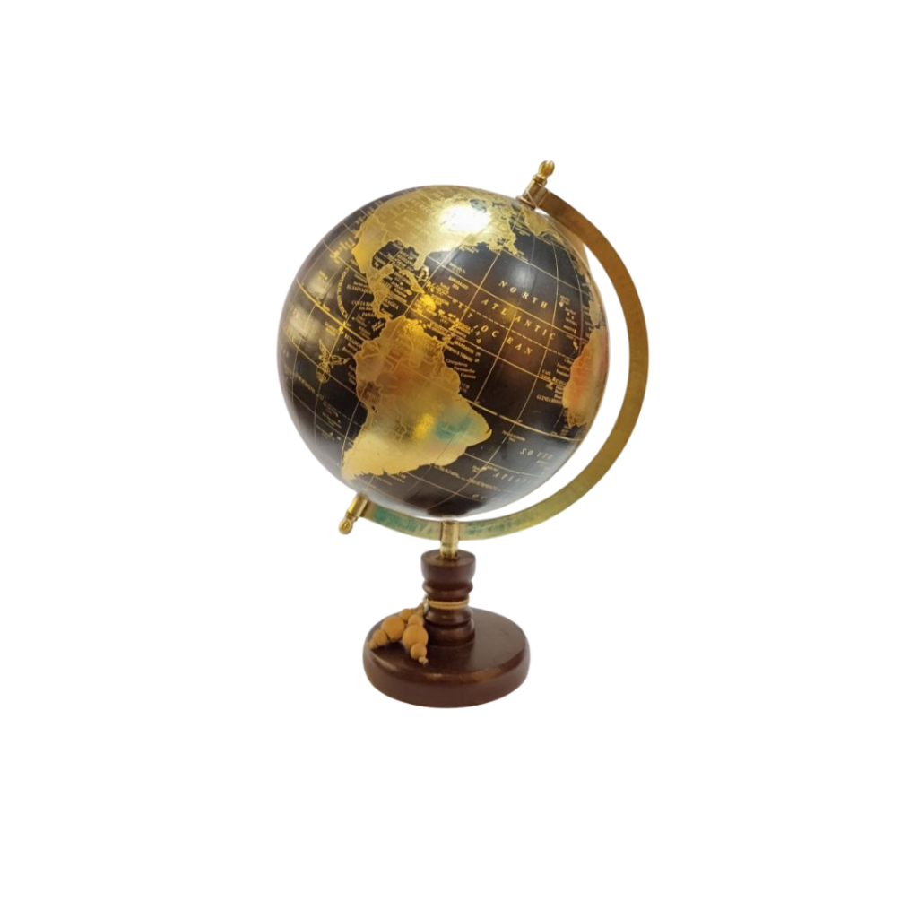 Globo Terrestre Preto e Dourado - Mai Home