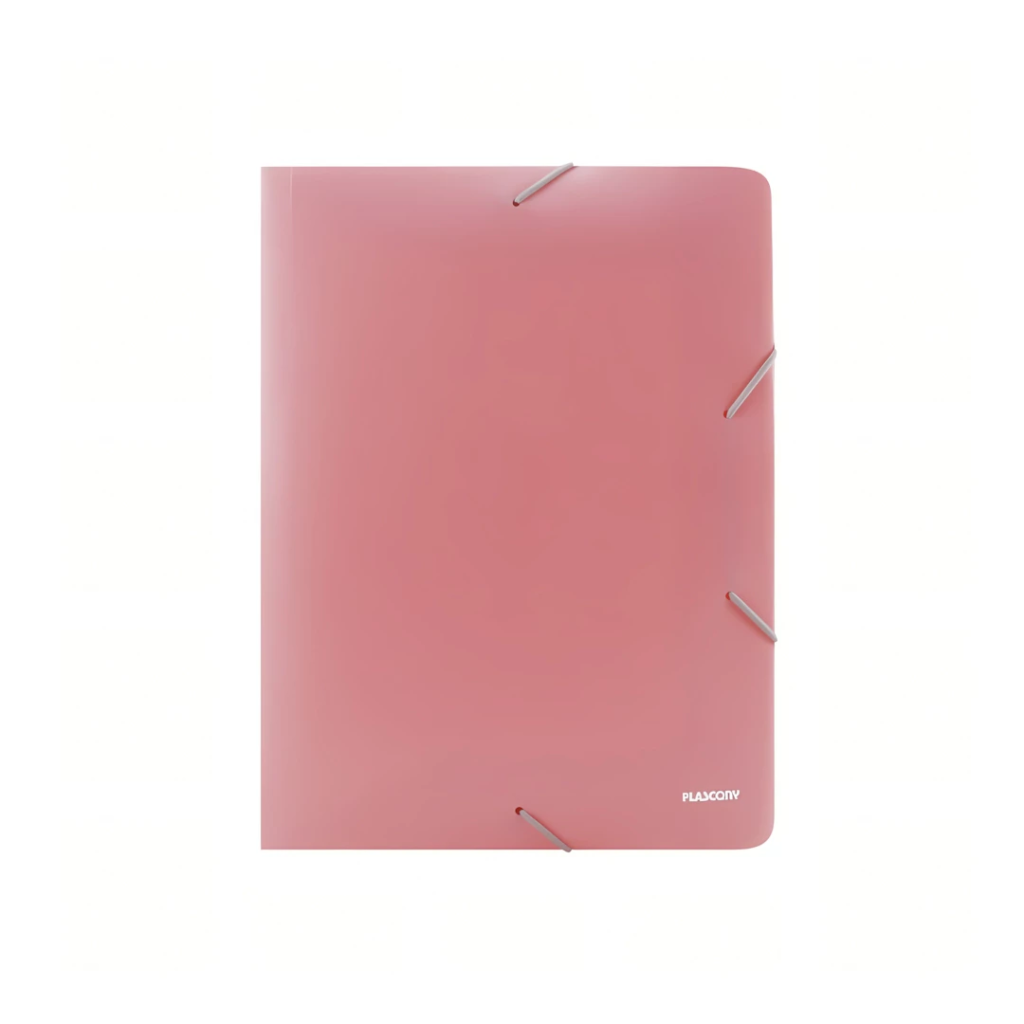 PASTA ELÁSTICO A4 - ROSA - PLASCONY