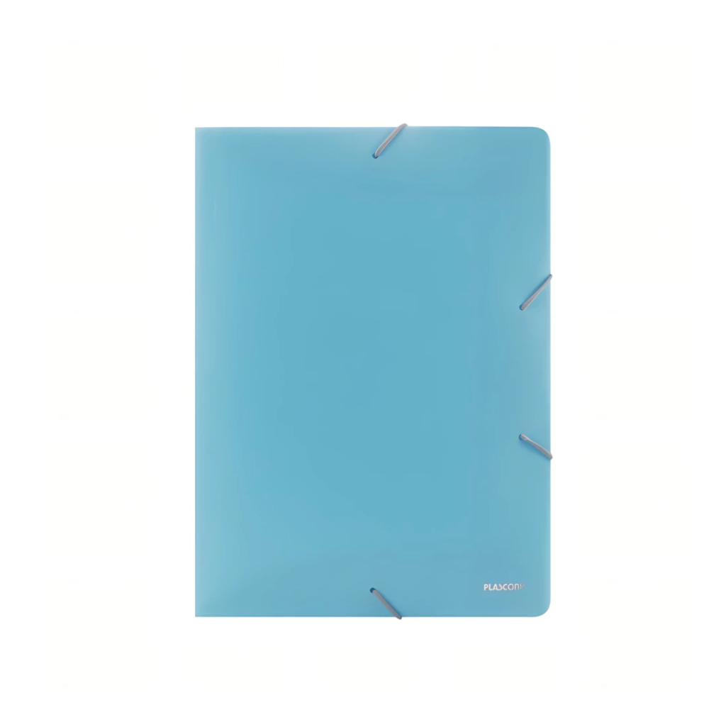 PASTA ELÁSTICO A4 - AZUL - PLASCONY