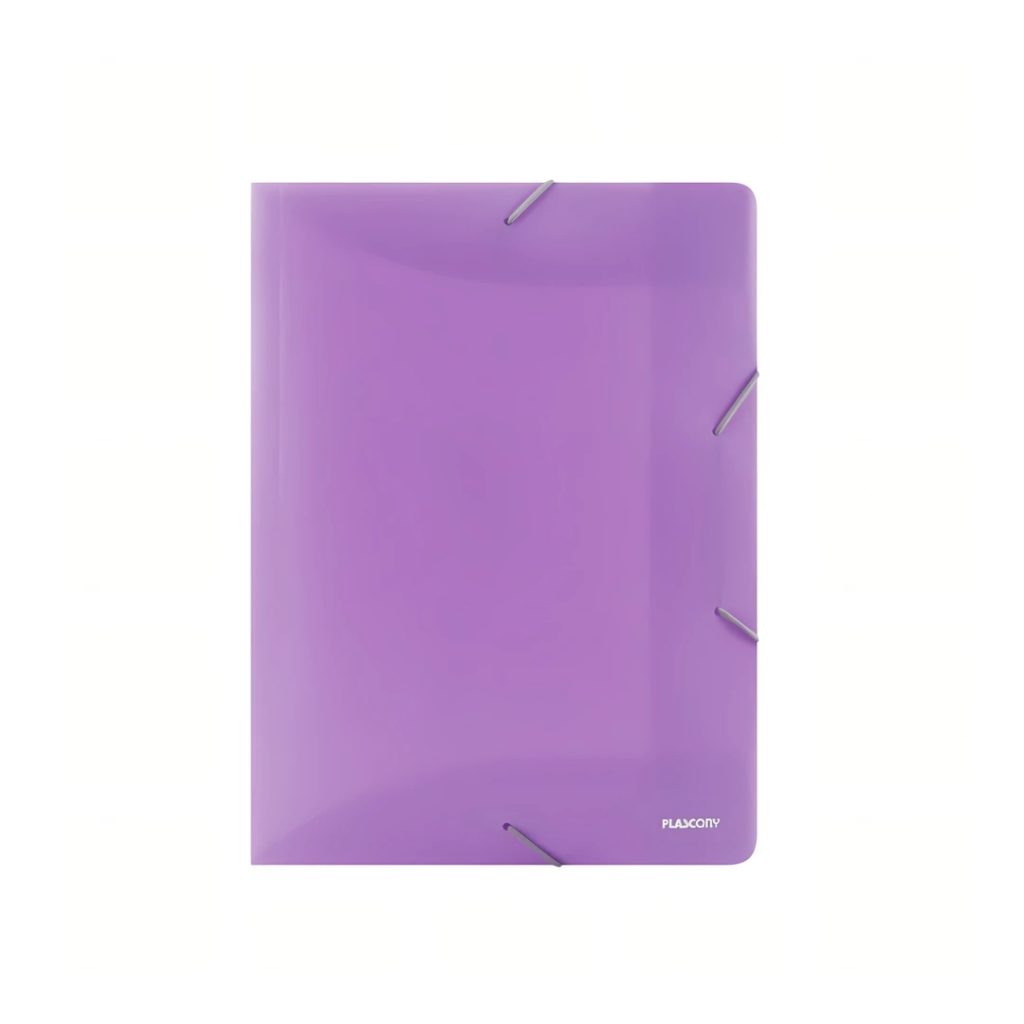 PASTA ELÁSTICO A4 - LILÁS - PLASCONY