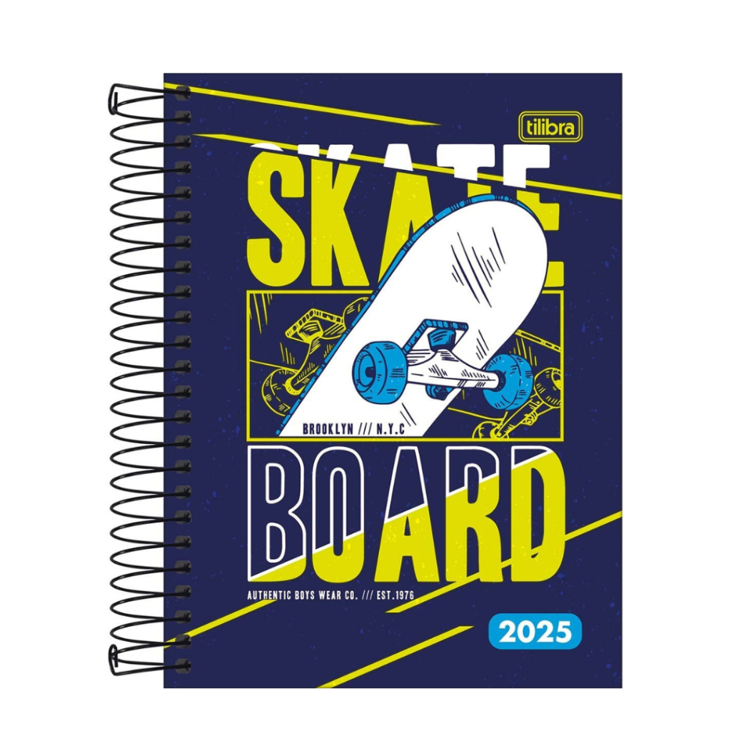 AGENDA SKATE/ BOARD 2025 - 176 FOLHAS - 11.7X16.4CM - TILIBRA