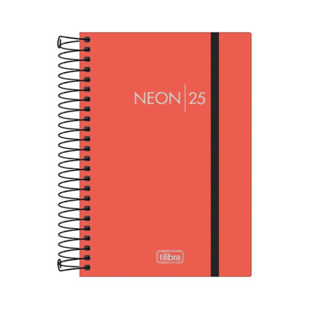 AGENDA NEON 2025 - LARANJA - 176 FOLHAS - 12.9X18.7CM - TILIBRA