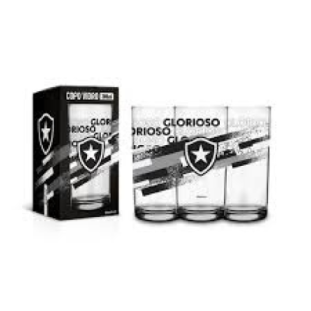 COPO VIDRO 300ML - BOTAFOGO - BRASFOOT