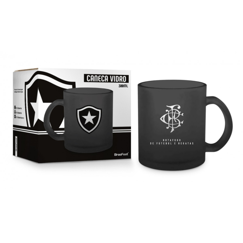 CANECA DE VIDRO DIAMOND - BOTAFOGO - BRASFOOT 
