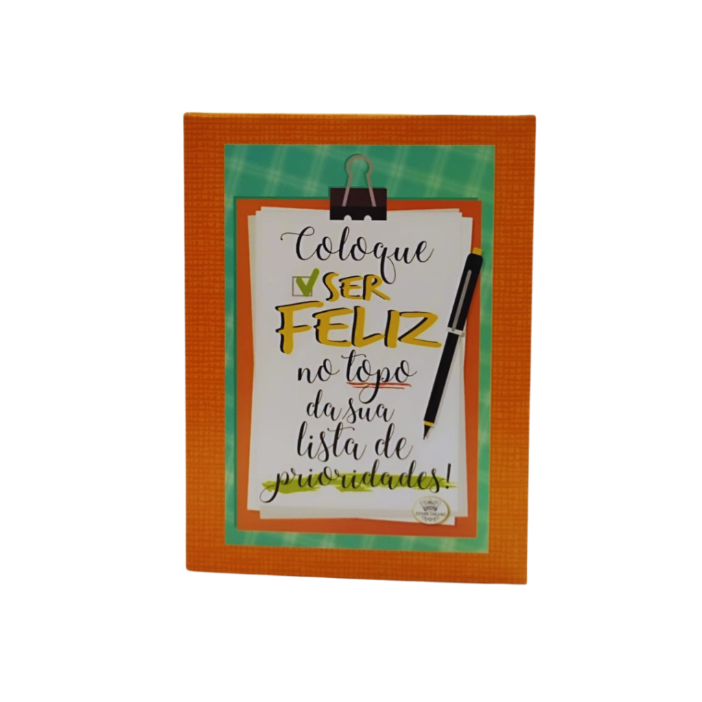 BLOCO DE NOTAS - COLOQUE SER FELIZ NO TOPO - ZENIR DISARZ