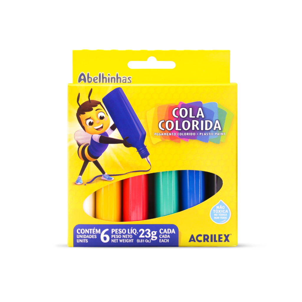 COLA COLORIDA - 4 CORES - 23G CADA - ACRILEX
