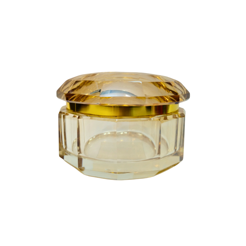 PORTA JOIA DECORATIVO - VIDRO CRISTAL AMBAR - 08X10X10CM - FLORARTE